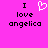 Pixelated text and heart symbol on bright pink background with two identical static frames.