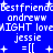 Blue background with white pixelated text and symbols arranged in a pattern, including repeated names and mathematical-like expressions