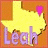 Two side-by-side animated frames of a yellow stick figure icon with the name "Leah" displayed below, each frame featuring different background colors and pin markers.