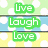 A static image with four distinct sections: top-left green 'Live' text on light green background, top-right 'summer 2008' text with colorful butterflies, bottom-left 'Peace :)' text on beach scene, bottom-right empty gray area.