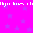 Bright pink background with repeating purple stars and white pixelated text reading "tlyn luvs chtlyn luvs ch" in two horizontal bands.