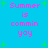 Pixelated text reads 'Summer is commin yoy' in pink on a bright blue background with scattered green plus signs.