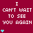 Maroon background with repeated white text "I CAN'T WAIT TO SEE YOU AGAIN" and cyan heart symbols in vertical stacks.