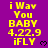 Purple background with yellow text reading "i Wav You BABY 4.22.9 iFLY" and small black heart symbols, displayed in a of repeated identical sections