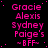 A static image displays repeated text in bright pink on a black background with scattered white dots.