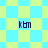 Pixelated blue and yellow checkered background with four instances of the text 'kbn' in dark purple, arranged in a pattern