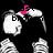 Animated skeletal figure with pink 'F' headpiece, white skull, and ribcage, performing a side-to-side motion against black background.