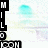 A static image with black and white text elements on the left and right edges, two light blue circular shapes in the upper center, and a horizontal line across the middle.
