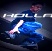 Pixelated static buddy icon featuring a blue and white figure with motion blur effects against dark background, partially obscured text above the figure.