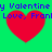 Two of red hearts with blue text on a green background, each showing identical static heart and text elements