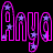 Animated contact sheet showing five frames of a pink-outlined text icon with