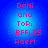 Four identical circular icons with blue gradient backgrounds display pink text reading "DaNi and ToRi = BFFLES Roer!" in pixelated font.