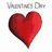 Red heart icon with 'Valentine's Day' text above it on white background.