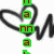 Animated icon with black heart outline and red text on green squares; letters change sequentially across frames.