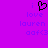 Purple background with pixelated text and a heart symbol; two identical side-by-side layouts of 'i love lauren' followed by 'aaf<3'.