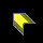 Four pixelated arrow-shaped icons arranged in a , each with yellow and green patterns and gray borders, displayed against a black background