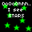 Green star shapes and white text reading 'Oooohhh.. I see STARS' repeated on a black background.