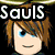 Pixelated character with brown hair and blue eyes, Sonic the Hedgehog image, text "Sauls" above and "Cool!!!" below.
