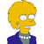 Pixelated cartoon character with yellow skin, short blonde hair, and a blue jacket over a gray shirt, facing right with a neutral expression.