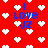 Red background with white pixelated hearts and blue text reading "I Love JZ" in four positions, each showing different heart placements.