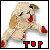 A 50x50 pixel animated contact sheet showing two frames of a cartoon lamb character with red accents, displaying text changes from "TOP" to "CHOP" at the bottom.