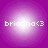 Four identical circular icons arranged in a , each with purple gradient background and white text 'brianna<3' over bright central glow
