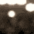 Three identical pixelated faces with dark sunglasses appear in a against a blurred background of light spots, with repeated text and framed symbols below