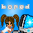 Pixel art contact sheet of an animated AIM buddy icon showing a girl with pigtails and computer monitor across multiple frames.