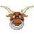 Brown bull head with large curved horns and silver nose ring, showing five sequential facial expressions from left to right.