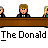 Animated contact sheet of pixel art characters in business suits at a conference table with repeated text and speech bubbles.