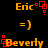 Animated sequence showing name labels and smiley faces with red square outlines shifting between positions on a black background.