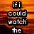 A pixelated sunset scene with text overlays reading "if i could watch the it will be with you!" and "sunset 4ever." on a striped orange-and-brown background.