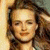 A 50x50 pixel buddy icon featuring a split composition with a woman's face on the left and green text on a dark background on the right, displayed as part of an animated contact sheet.