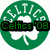 Green Celtics logo with white clover and 'CELTICS' text, alongside repeated green-uniformed basketball players under black 'THINK BIG' banners.