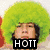 Four- of pixelated images with text overlays: green afro, group photo, red-shirted person, and blue-jacketed group