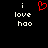 A static pixel art image with white text and a red heart symbol on black background.