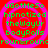 A static image with red background and pink concentric circles, displaying green text reading 'uGotMeSo hipnotized theWayUr bodyRolls round&round' in four identical quadrants.