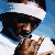 Animated contact sheet of a person wearing a white headband and shirt with text overlays on blue background