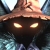 Pixelated figure wearing a brown wide-brimmed hat with a light-colored band, glowing yellow eyes, and dark clothing against a blue-toned background.