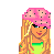 Pixel art contact sheet showing a female character in watermelon-themed attire across multiple frames with text reading "water melon chick" below.