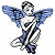 A 50x50 pixel animated contact sheet showing two frames of a fairy icon with blue wings and white dress on left, next to a pink promotional banner reading 'Visit' above a purple oval logo containing 'Buddy.com' text.