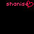 Pixelated red text 'shonise' with a heart symbol replacing the 'e' on the left, and plain text 'shonise' on the right against a black background.