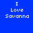 Four pixelated text display "I Love Savanna" in white on blue, teal, green, and dark teal backgrounds
