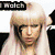six pixelated images showing a person with blonde hair in various poses and outfits, with overlaid text fragments