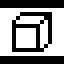 Pixelated black-and-white icon set with four distinct shapes: a square frame, stacked blocks, a checkered peak, and an angled block structure.