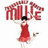 Pixelated image of a woman in red dress holding 'MILLIE' letters above her head, with text about changing to modern Millie on orange background.