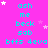 A bright pink background with cyan text and white stars, displaying repeated phrases and symbols in a