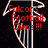 Red text and white line art of a falcon logo on black background with gray rectangle overlay.
