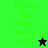 Green and black pixelated icon with text "Lydia Is Mod Sexy <33" and a star symbol changing from solid black to glowing green.