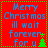 Red background with blue text reading 'Merry Christmas ill wait forever for u' and a green tree icon, bordered by green dotted lines.
